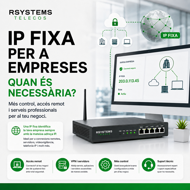 IP fixa per a empreses | RSystems Telecos