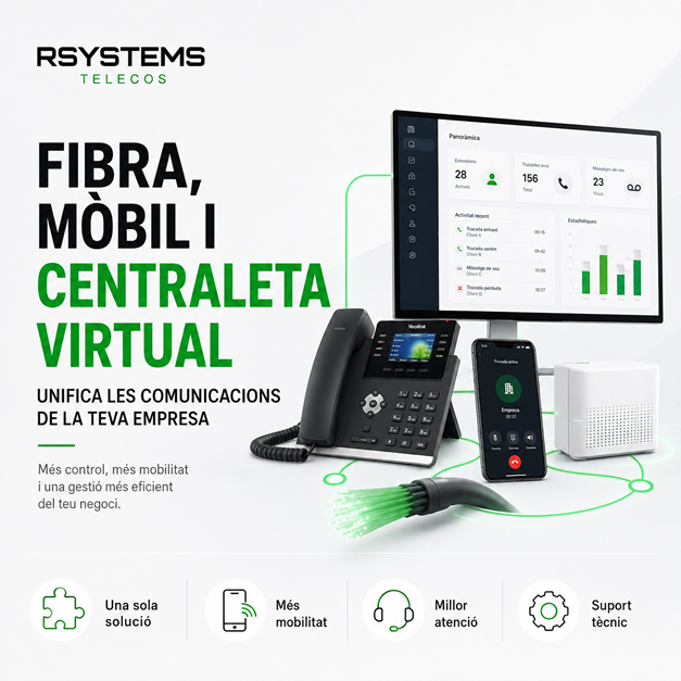 Fibra, mòbil i centraleta per a empreses | RSystems Telecos